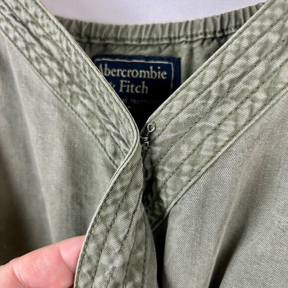 Abercrombie & Fitch Front Wrap Utility Jumpsuit‎ Women Medium Army Olive Green - Picture 7 of 13